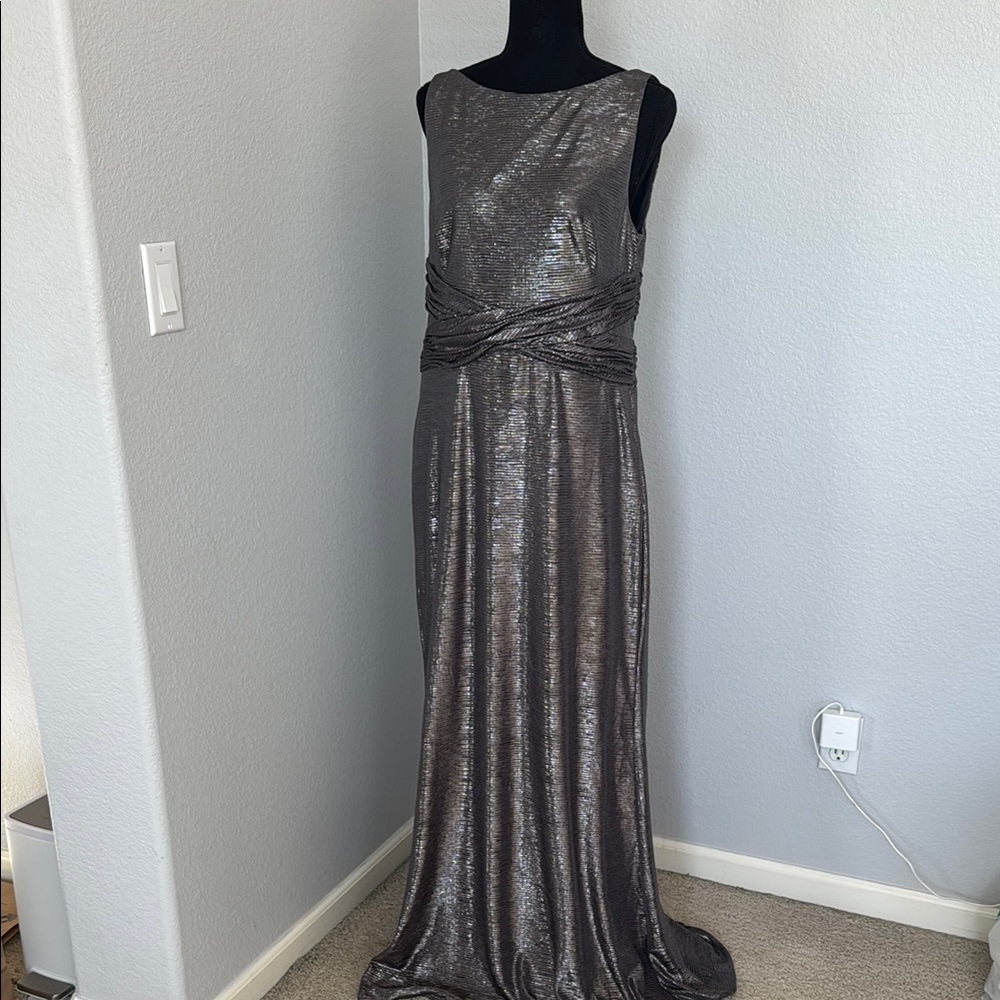Elegant Silver Evening Gown